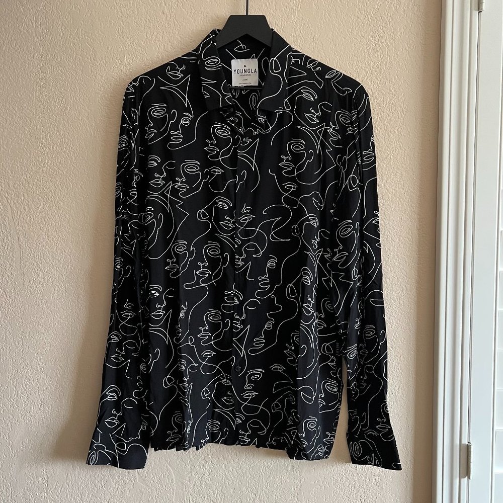 YoungLA 804 Abstract Scarface Viscose Shirt *RARE*